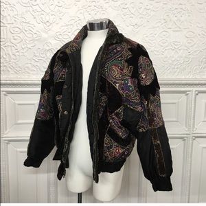 Vintage 1980’s Velvet Paisley Puffer Jacket